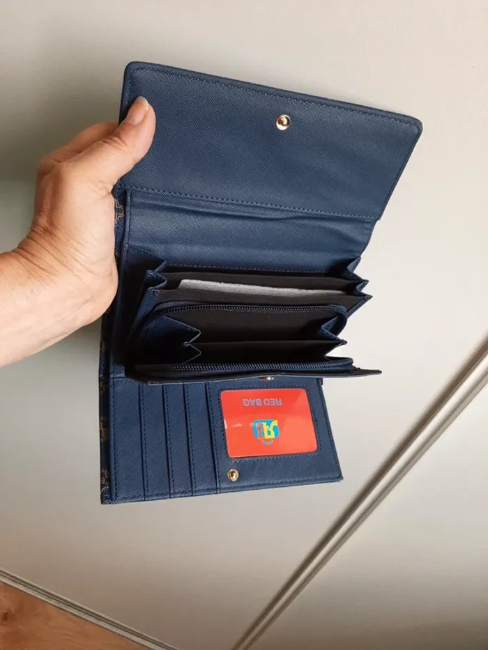 Grand porte feuille bleu tendance - photo numéro 5