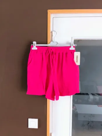 Short rose fushia gaz de coton TU 38 à 44