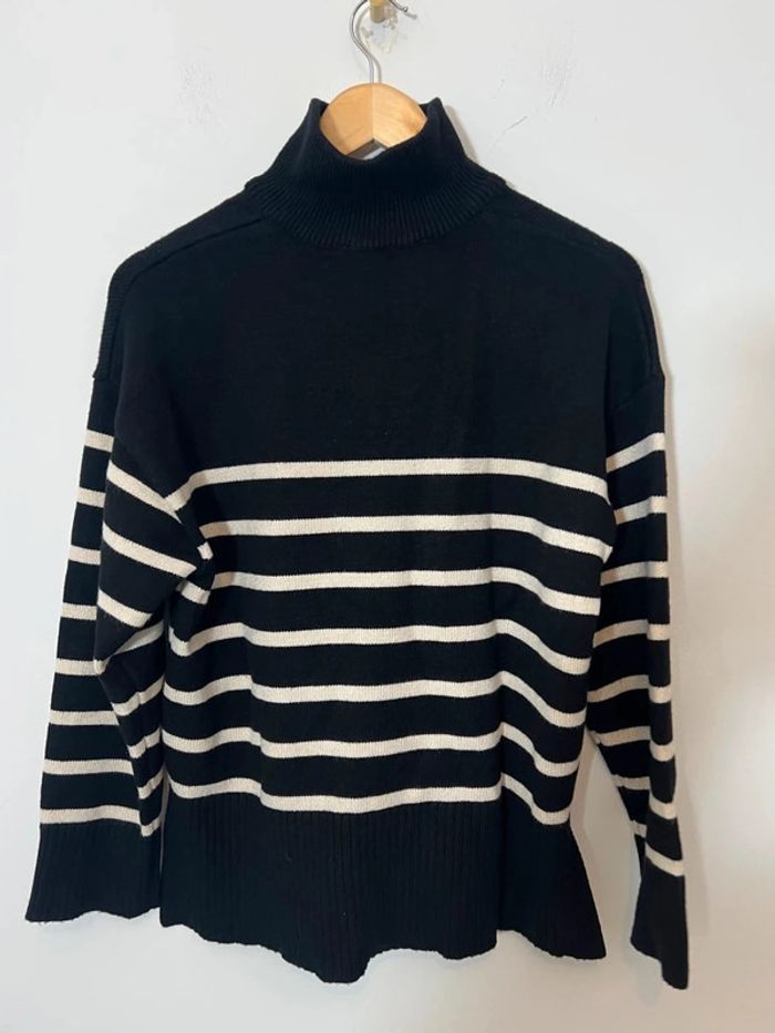 Pull half-zip Zara marinière - photo numéro 2
