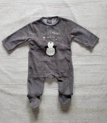 Grenouillère Kiabi velours fille 3 mois grise