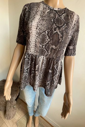 Top Peplum Imprimé Serpent Zara Trafaluc - Taille S 🐍