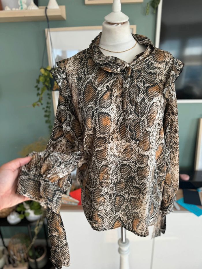 Blouse léopard effet satinée Zara taille S