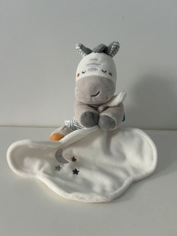 Doudou mouchoir zèbre sucre d’orge