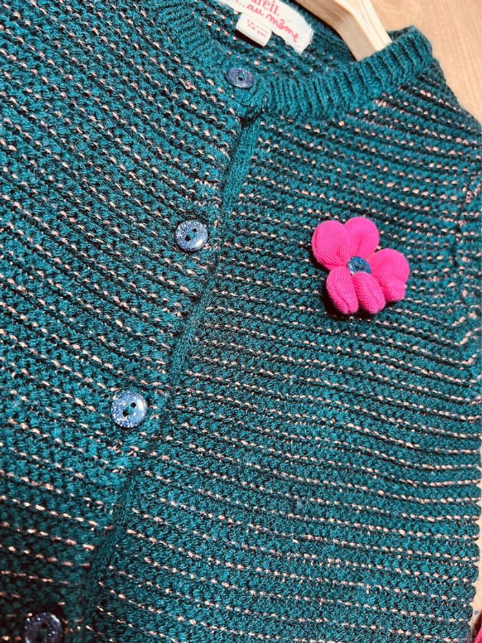 Taille 12 mois tenue 3p fille multimarque rose et bleu marine * fleurs * 🎀 - photo numéro 3