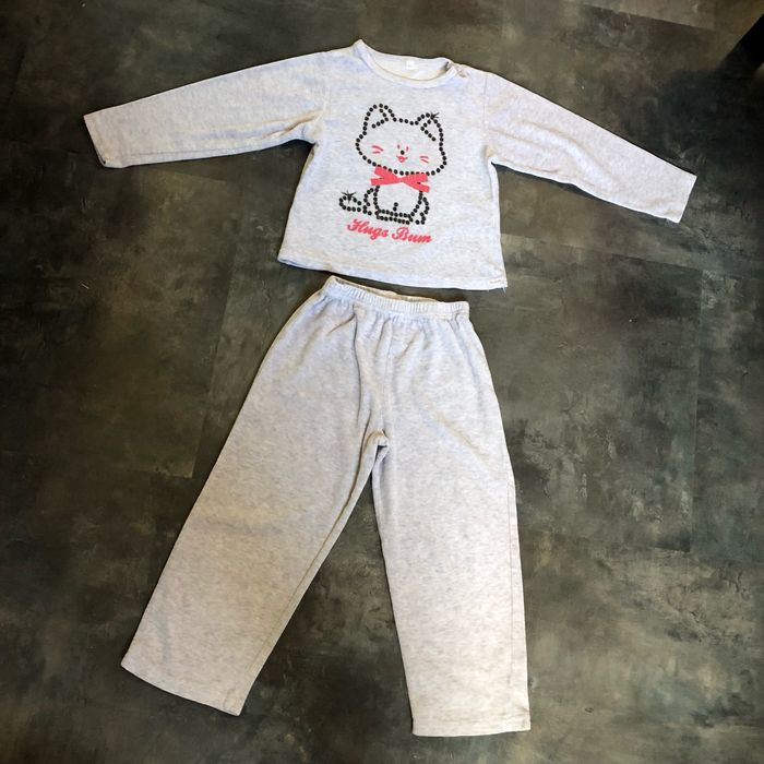 Pyjama chat velours gris 4 ans - photo numéro 3