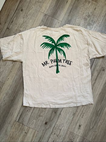 T shirt beige Zara palmier 11/12 ans