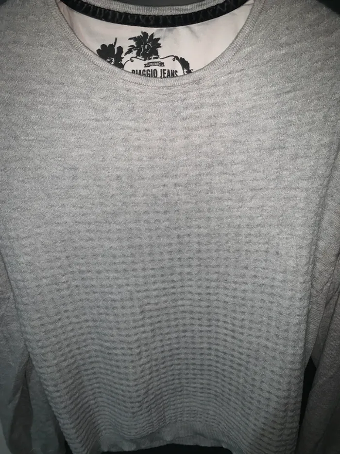 Sweat gris M maille texturée tendance - photo numéro 2