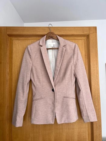 Blazer femme coton rose poudré H&M 36
