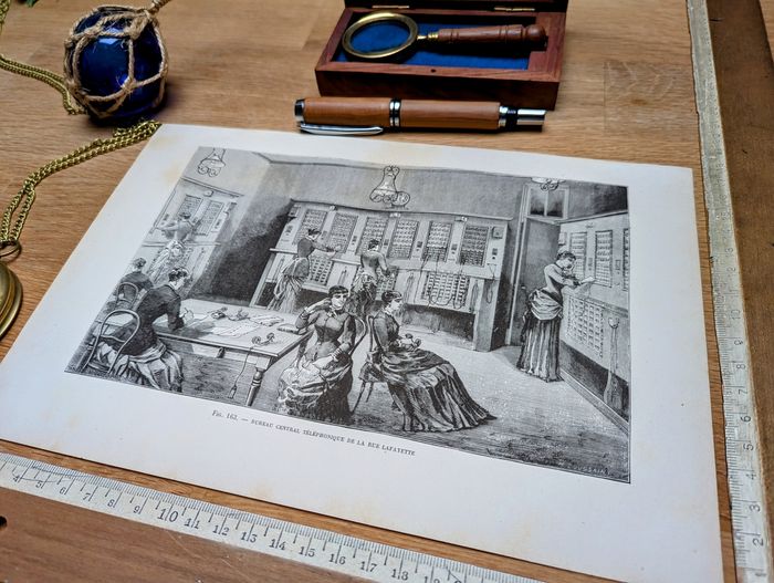 Imprimée en 1883, Bureau Central Téléphonique, Paris. Original Vintage Authentique. - photo numéro 3