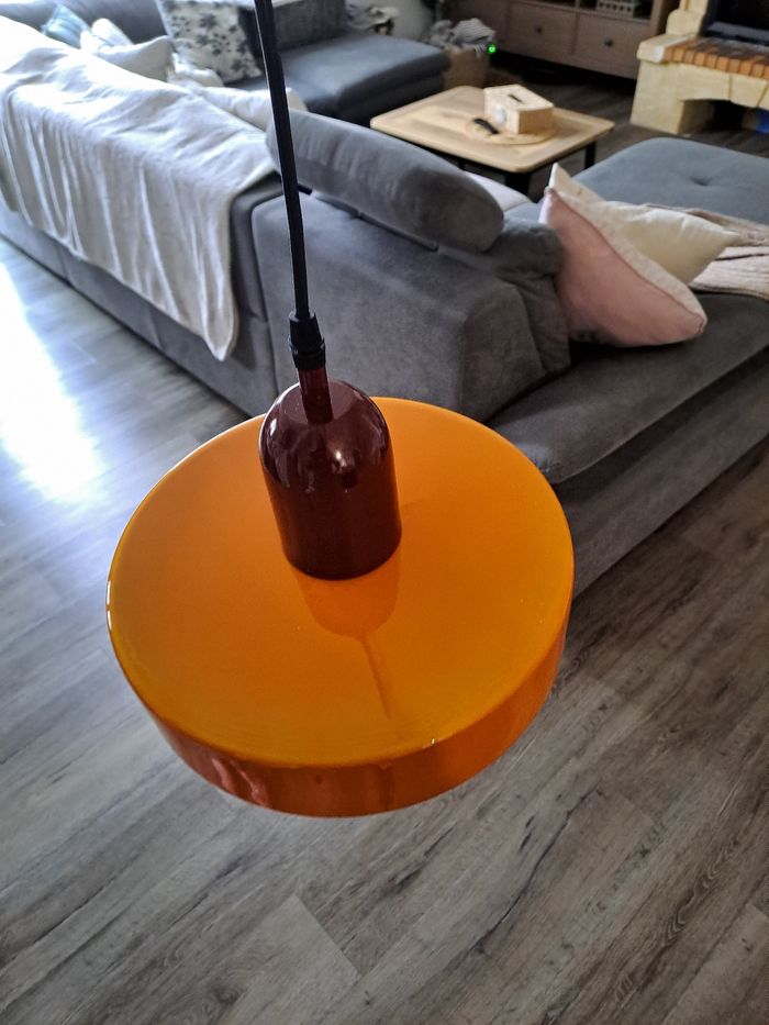 Suspension en verre nordique Bauhaus - Orange/Bordeaux