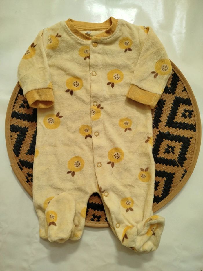 Pyjama velours ouvert devant naissance 0 mois