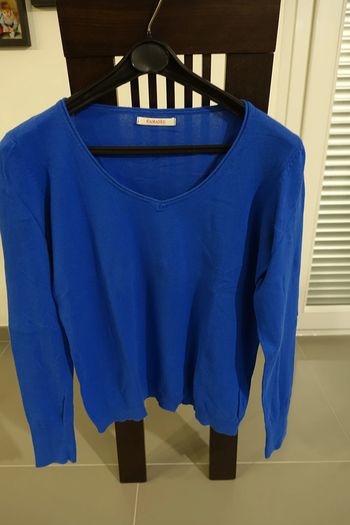 Pull col V Camaïeu Très peu porté Taille M Bleu