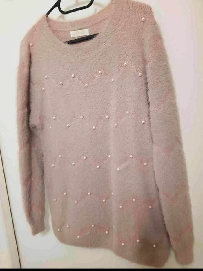 Pull  laine  avec  perle taille 40 42 - photo numéro 4