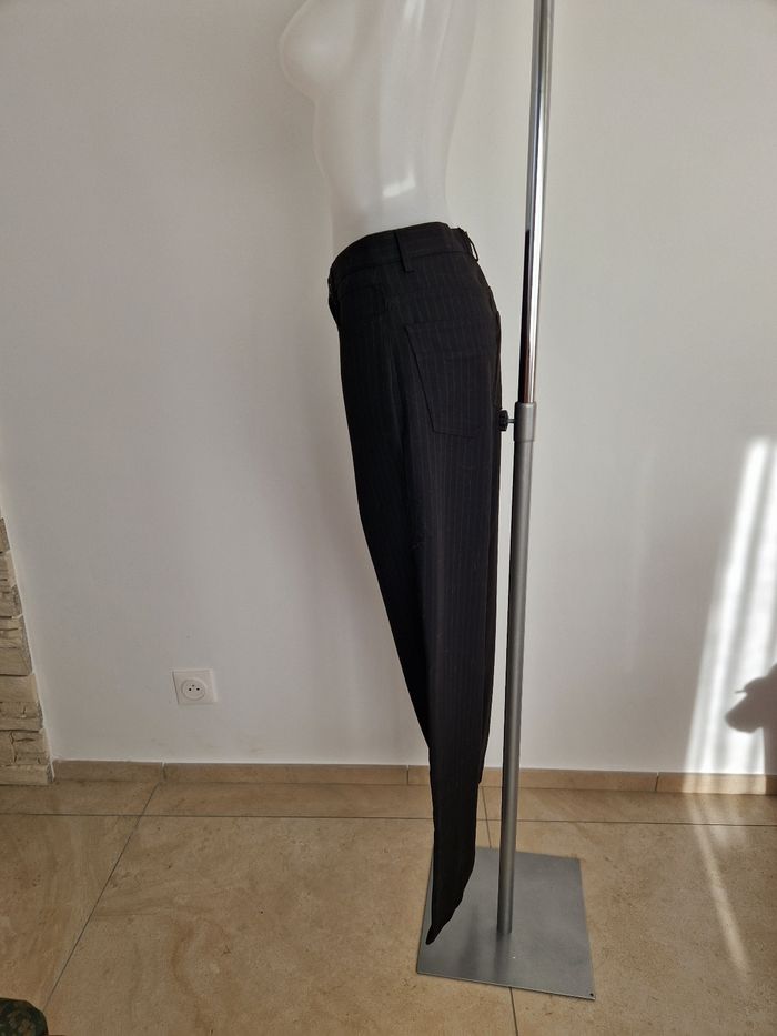 Pantalon homme noir à rayures pointillées Tissaia - photo numéro 2