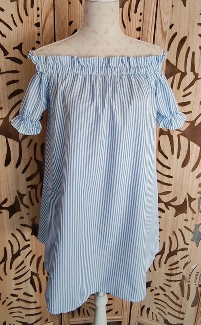 Robe mini à rayures Taille S - photo numéro 4