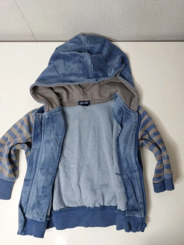 Veste avec capuche bleu et gris "Kiabi " - photo numéro 2