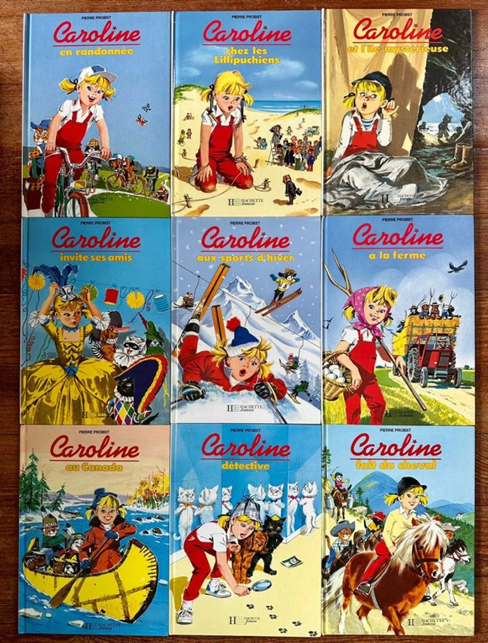 Lot de 9 albums anciens livres Caroline Pierre Probst Hachette collection bd vintage