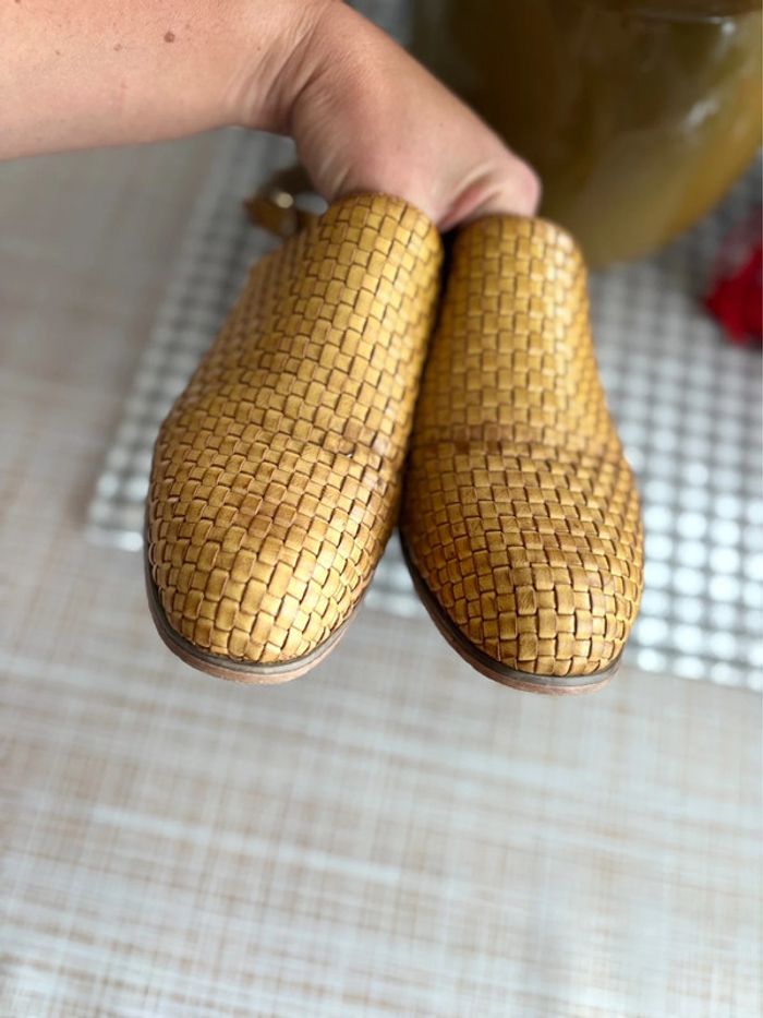 Mules/sandales Vanessa Wu - 100% cuir - moutarde - pointure 36 - photo numéro 4