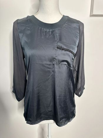Blouse grise et argentée satinée Trend by Captain Tortue T0 XS 34