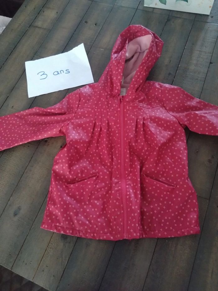 Parka ciré 3 ans rose bébé fille