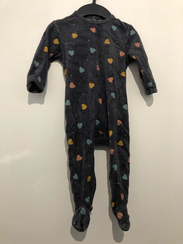 Pyjama velours gris 18 mois Kiabi