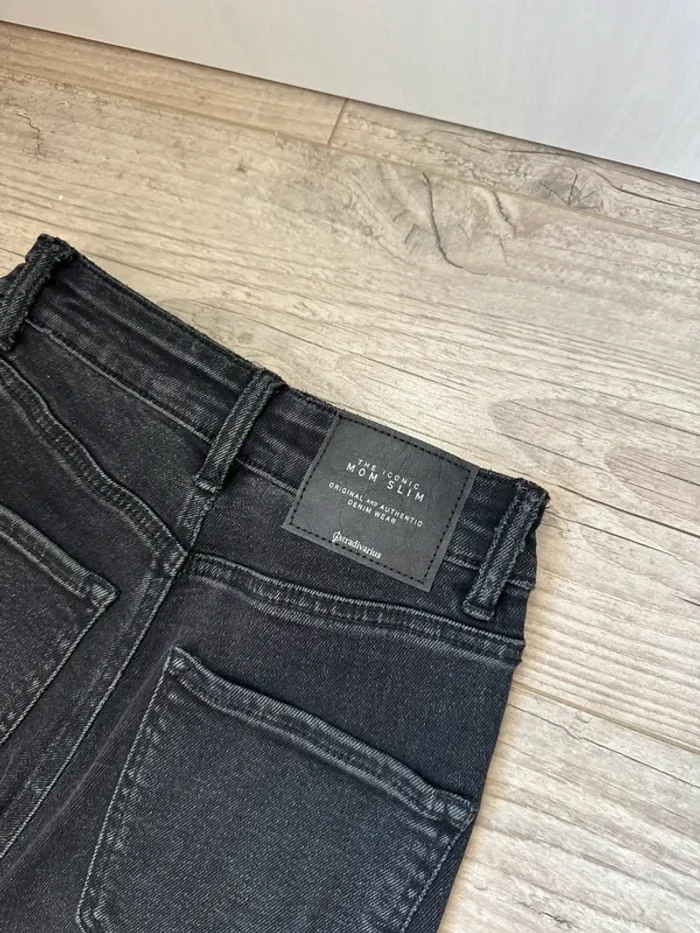 Jeans mom slim stretch noir stradivarius - photo numéro 9