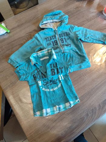 Ensemble t-shirt et veste zippée 24 mois