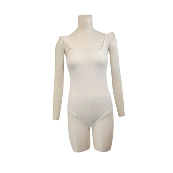 Body blanc Kiabi rayures ton sur ton - taille S - Neuf A629