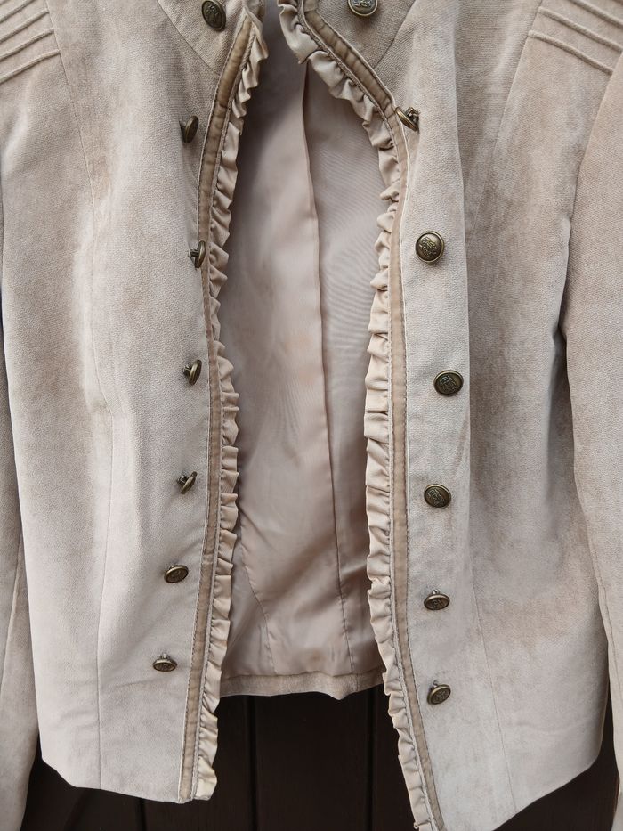 Veste cintrée imitation daim avec dentelles - photo numéro 5