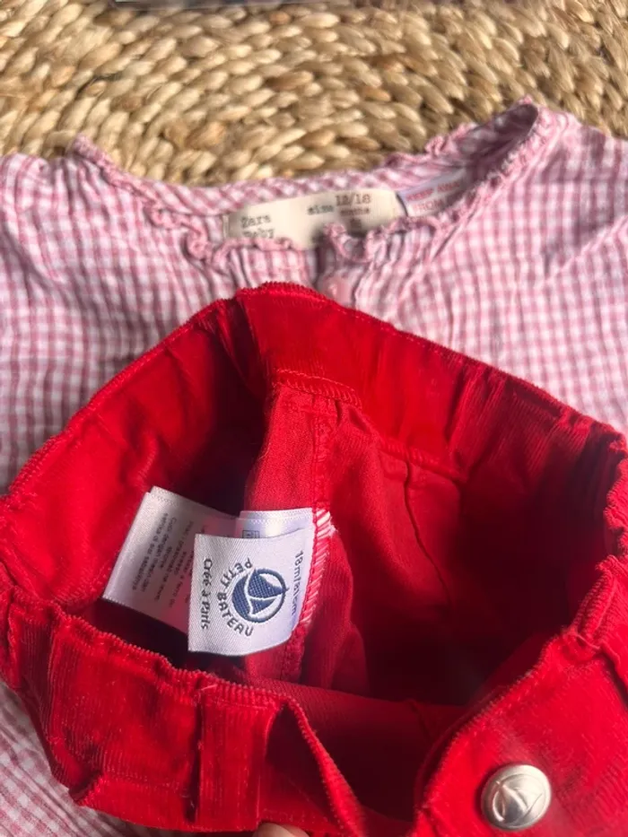 Ensemble chemise et pantalon Zara petit bateau 18 mois - photo numéro 2