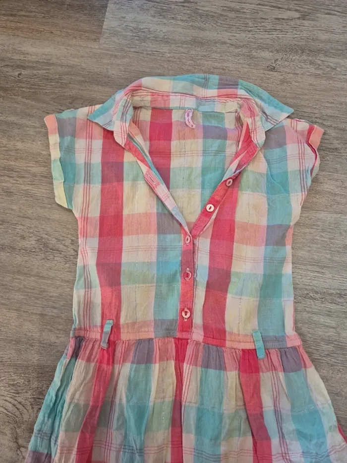 Robe chemise à carreaux fil argent - photo numéro 2