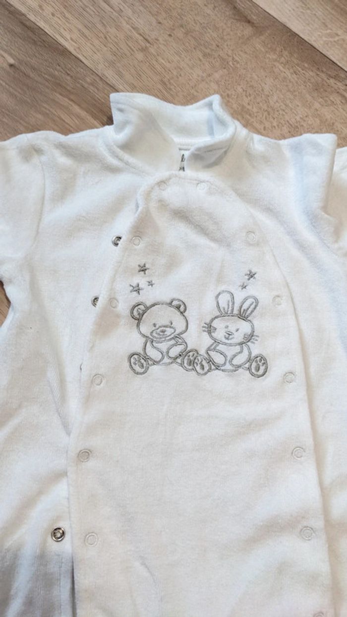 Pyjama Blanc Polaire Kimbaloo 12 Mois - photo numéro 2