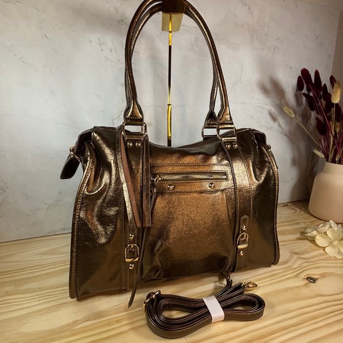 Sac format XL métalisé bronze neuf chic tendance - photo numéro 4