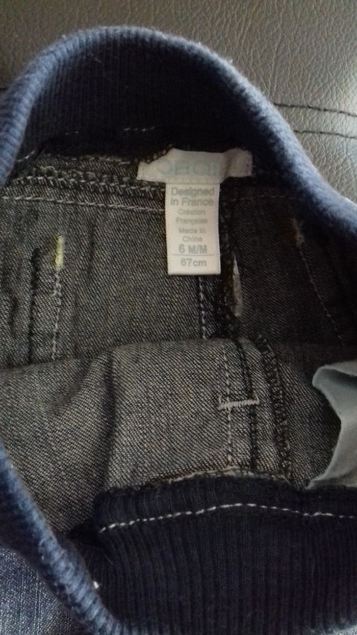 Jean bleu délavé droit Obaibi 6 mois - photo numéro 3