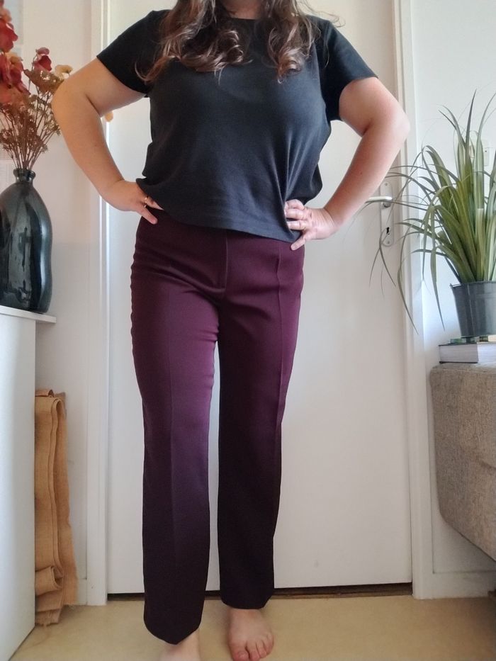 Pantalon tailleur prune - photo numéro 2