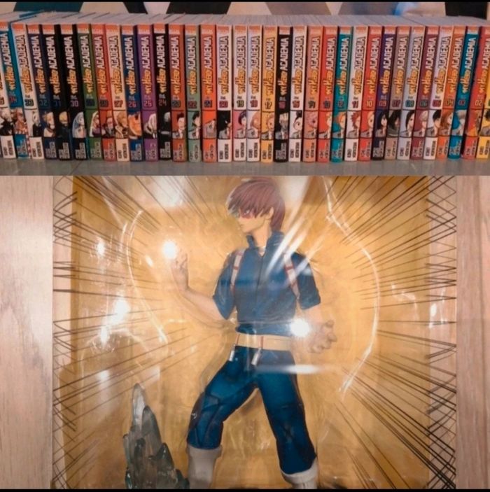 My Hero Academia Lot mangas 37 Mha + grande figurine Shoto Todoroki