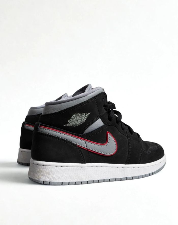JORDAN 1 MID Black Particle Grey Gym Red – Taille 38,5 - photo numéro 7
