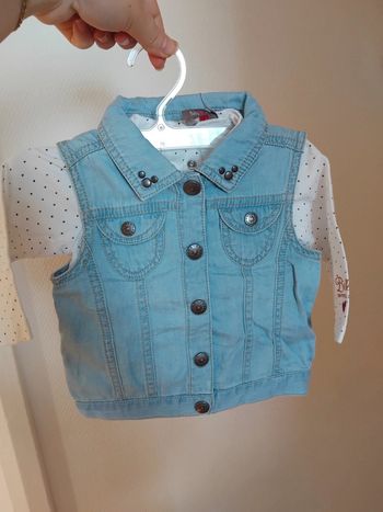 Lot veste en jeans et un techerts fille 6mois