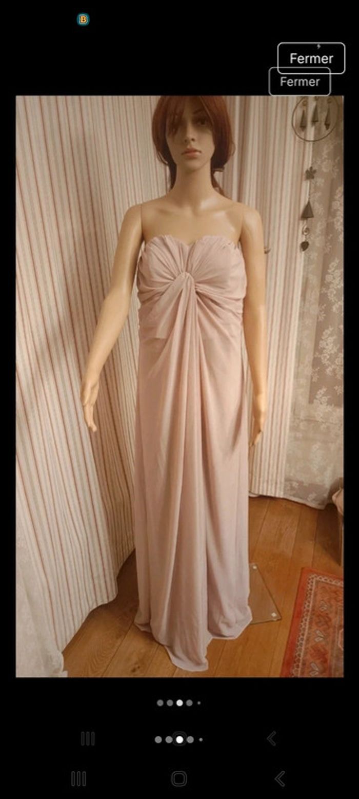 Magnifique Robe de soirée rose H&M eur48 neuve - photo numéro 4