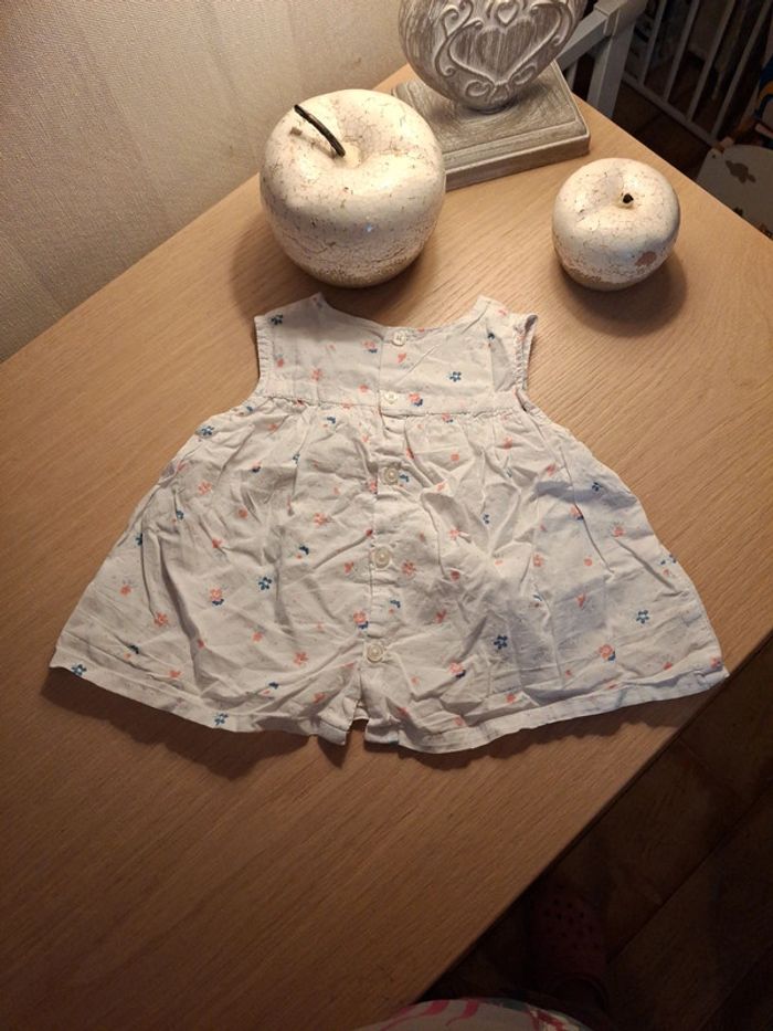 Chemise sans manches TeX 23 mois blanche à motifs - photo numéro 2