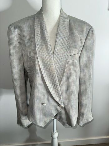 Blazer sirène argenté multicolore pastel Vintage T48 4XL
