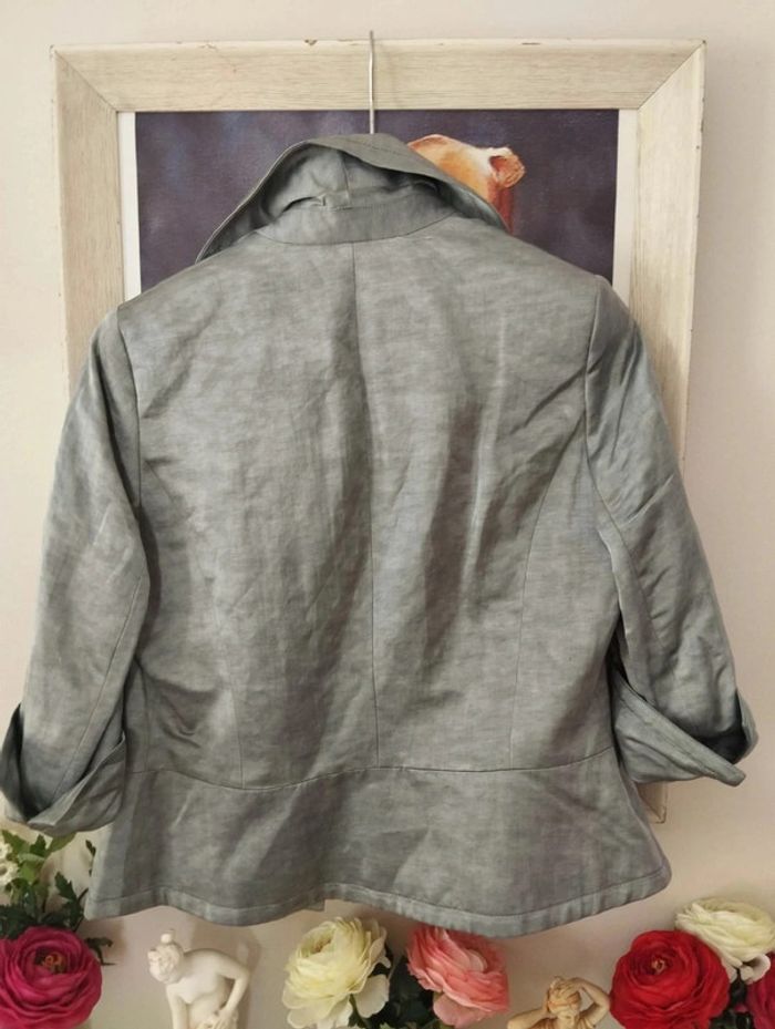 🌹 Ensemble Veste & Robe Gris Irisé Lin Antonelle T38/40🌹 - photo numéro 20