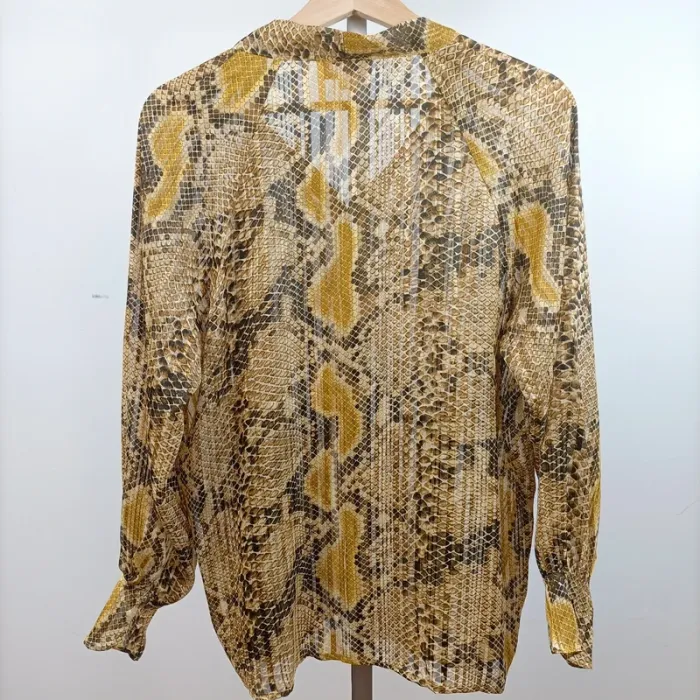 Blouse imprimé python moutarde – Grace & Mila – Taille M A747 - photo numéro 5