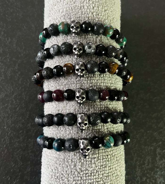 Bracelet perles pierre naturelle Yellow Skull - photo numéro 4