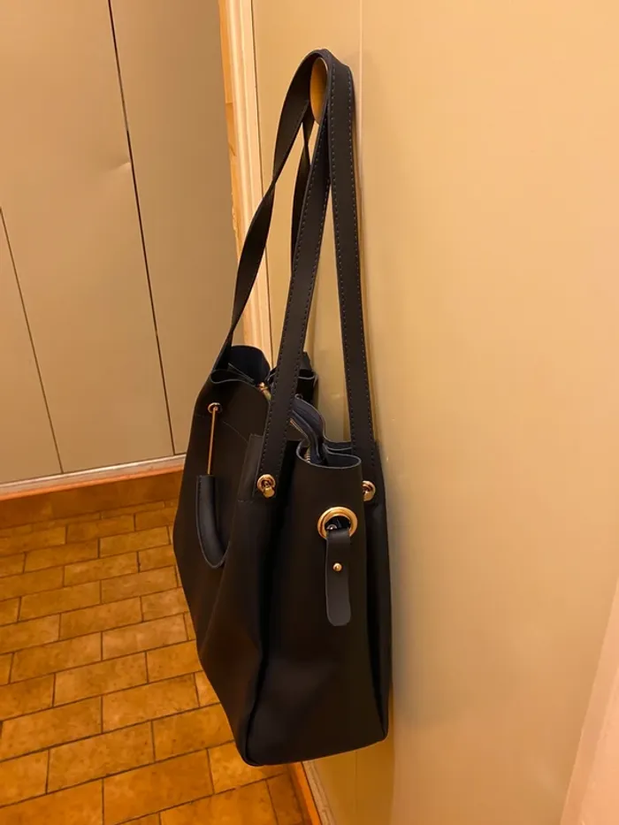 Sac à main cuir bleu marine28x32 cmPolo Club - photo numéro 2
