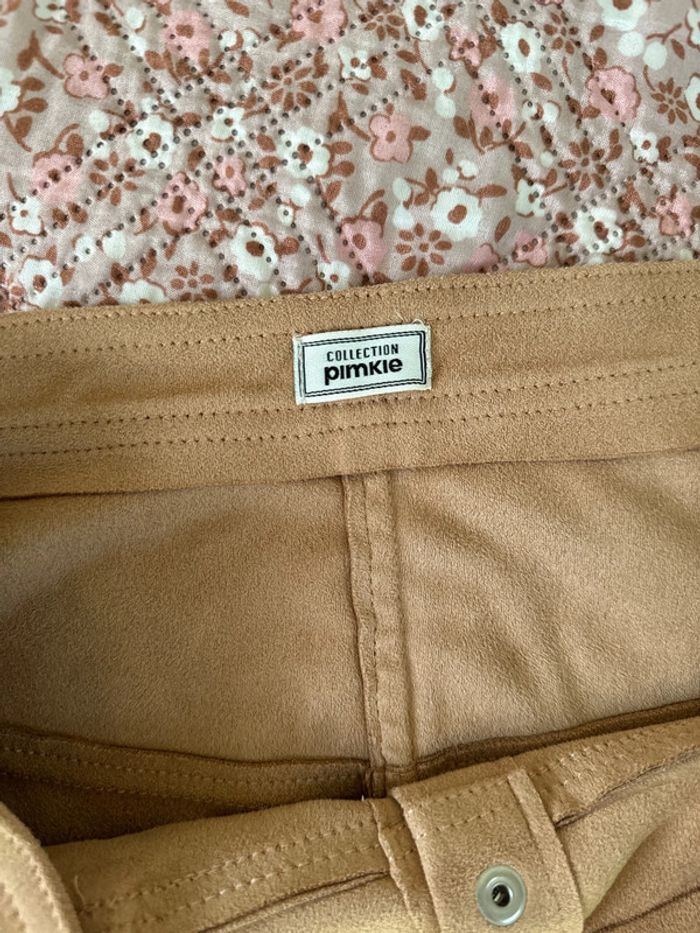 Jupe en daim camel pimkie 38 tbe - photo numéro 3