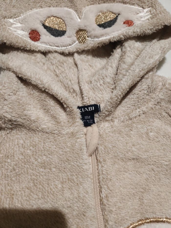 Surpyjama hibou / chouette beige kiabi 18 mois 77/82 cm - photo numéro 4