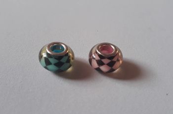 Charms perles rose et bleu
