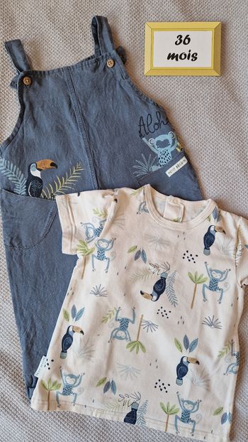 Salopette + T shirt "Aloha"