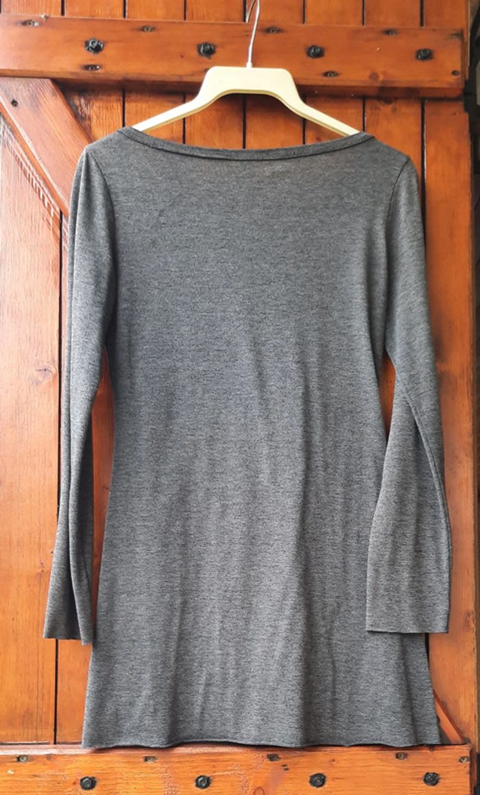 T-shirt long femme, gris foncé, taille 36 - photo numéro 2